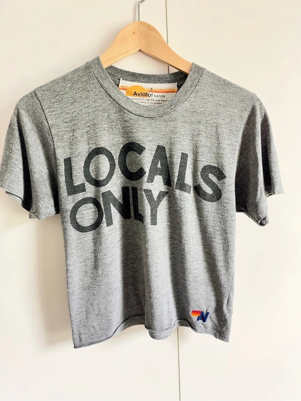 Aviator Nation Locals Only Tee Gray Small